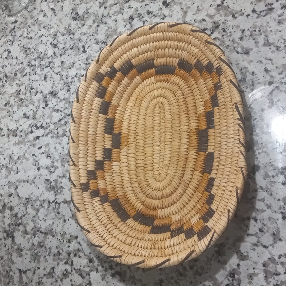 Vintage Native American Tohono O Odham Basket Star Oval Design - Picture 13 of 13
